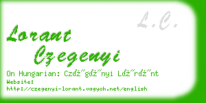 lorant czegenyi business card